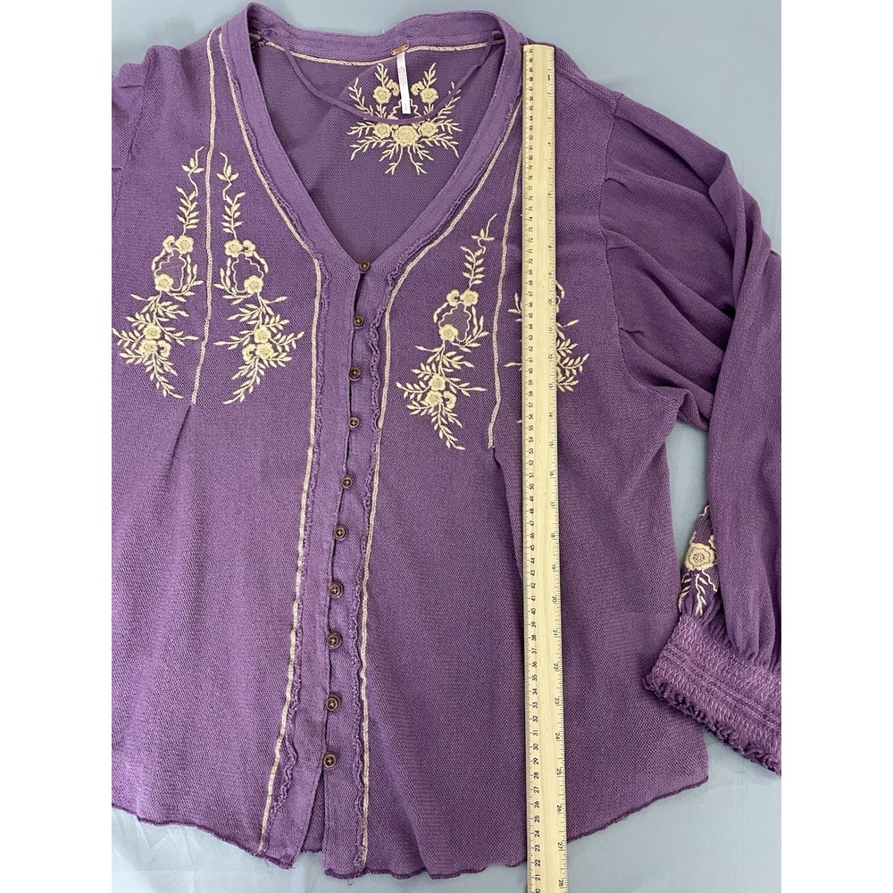 Free People Sweater Womens Large L Knit Embroidered Pullover - Picture 10 of 12